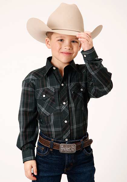 Boy's Western Style Plaid Shirt: Comfort & Elegance