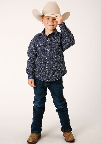 Boy's Long Sleeve Floral Western Shirt