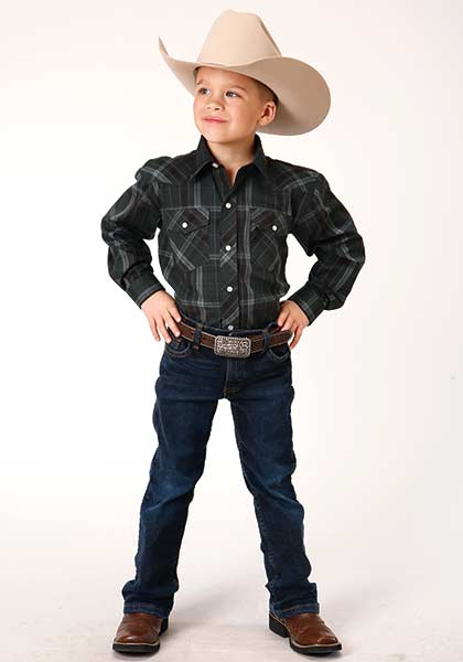 Boy's Western Style Plaid Shirt: Comfort & Elegance