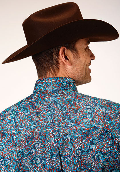 Roper Mens L/S Shirt Amarillo Autumn Sky | Western Shirt