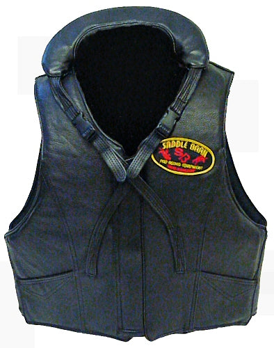 Leather Bareback Vest with Collar - Tall