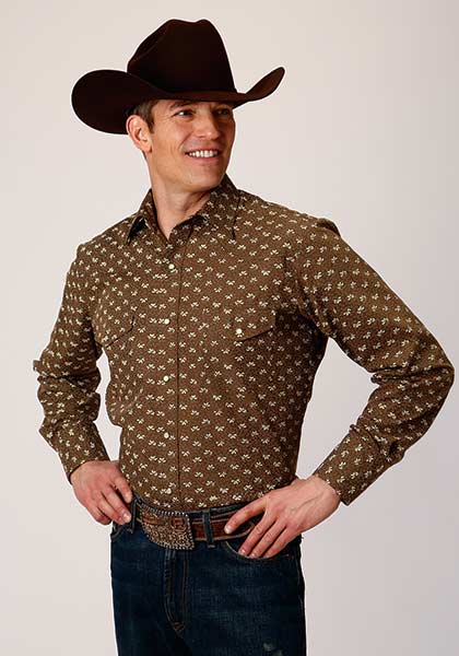 Roper Mens L/S Shirt Snap Print | Western Shirt