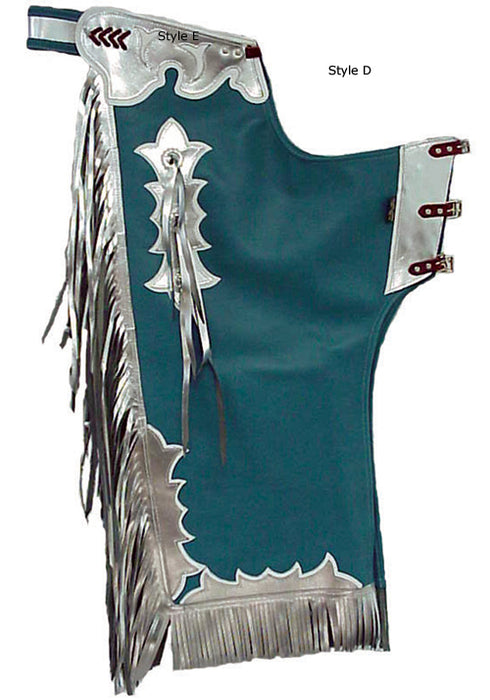 Personalized rodeo chaps with rider initials and color options