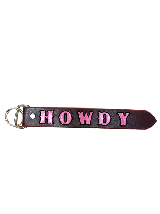 Discover the "Howdy" Handmade Leather Key Chains