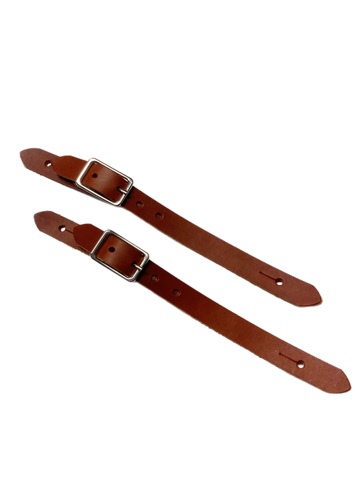 Youth Rough Stock Latigo Leather Spur Straps – durable handmade youth rodeo spur straps by Rowdy Rowels