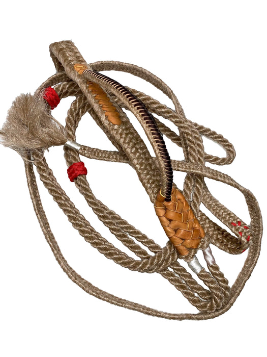 Hand-braided pro stock bull rope with durable tail and pro handle for competitive rodeo riders – Rowdy Rowels