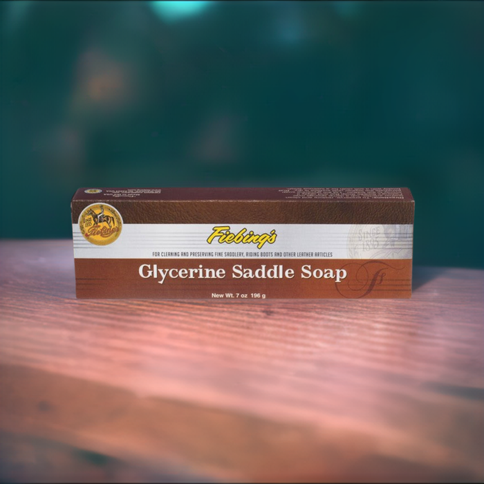 "Fiebing's High-Grade Glycerin Soap Bar; Cleans, Softens, and Preserves Fine Leather; Restorative Saddle Soap; Size: 7 oz."