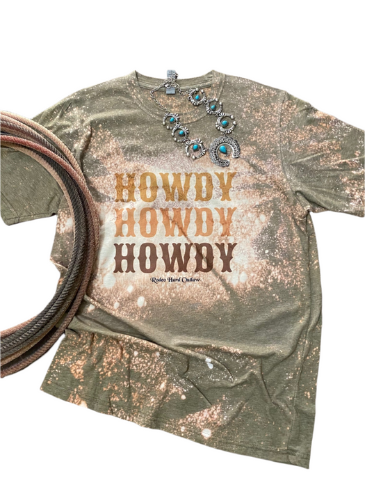 howdy western graphic tee bleached cowboy shirt
