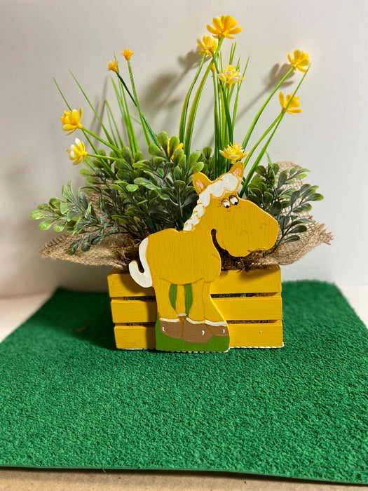 Palomino Horse Planter by Nan - All Planters are hand painted and originals!