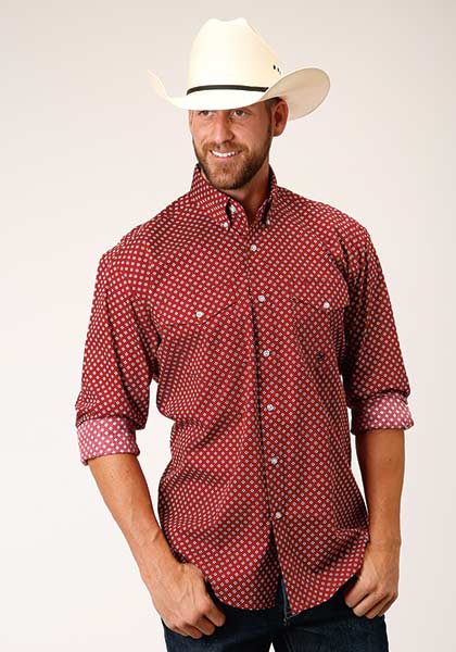 Roper Mens L/S Shirt Amarillo Allover Print| Western Shirt