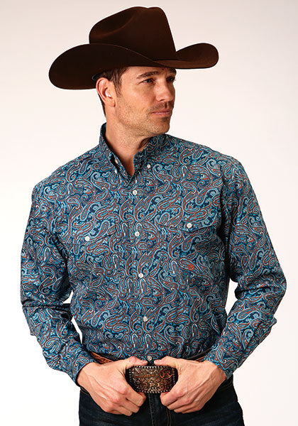 Roper Mens L/S Shirt Amarillo Autumn Sky | Western Shirt