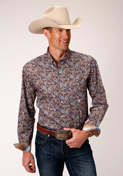 Roper Mens L/S Shirt Amarillo Country Roads | Western Shirt