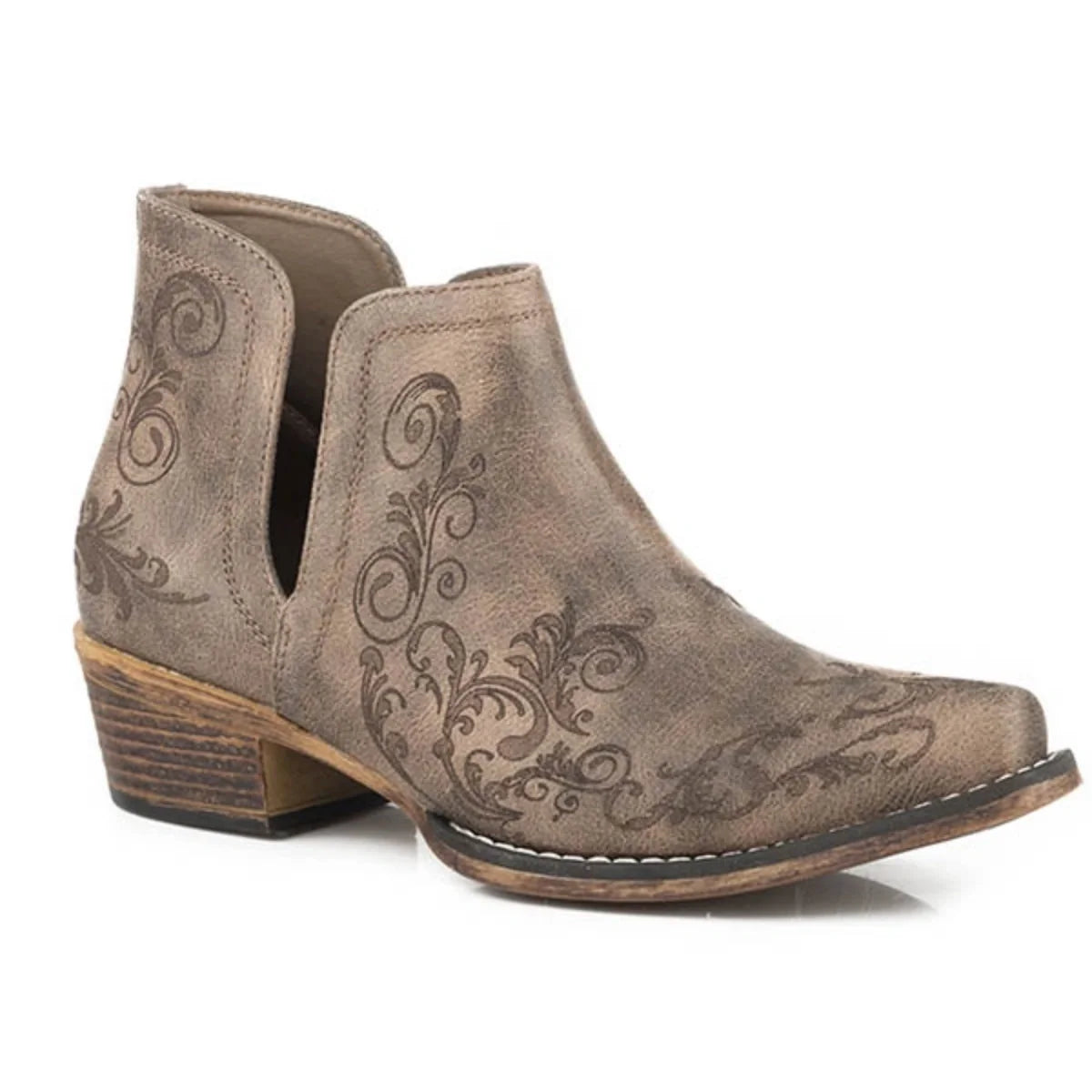 Roper Ava Laser (Brown) - Women's Cowgirl Boot — Rowdy Rowels