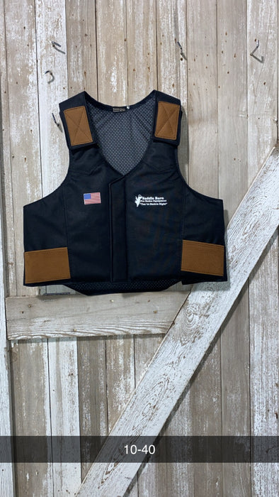 Cordura Pro Rodeo Youth Protective Vest; High-Density Foam, Leather Pockets, Velcro Adjustments, Black [Saddle Barn Pro Rodeo Equipment]