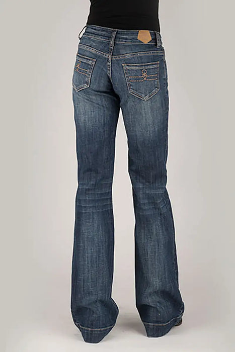 Tin Haul 460 Ella Fit Double Gold Loop Pocket ( Denim Dark Wash ) - Women's Jeans