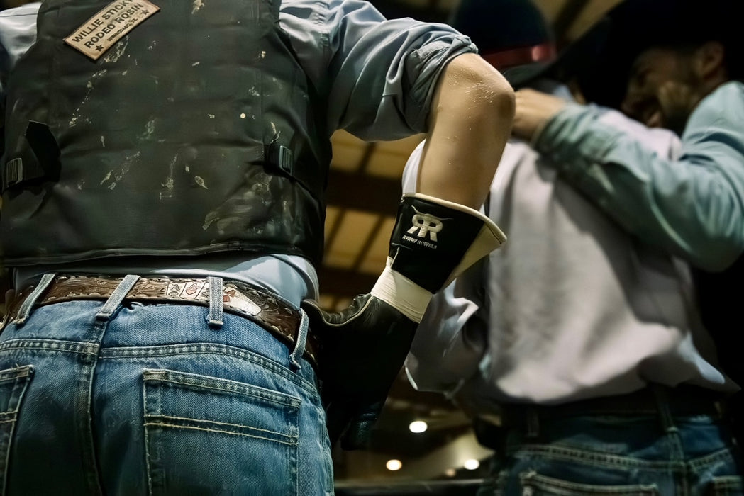 Rowdy Rowels Deerskin Leather Bull Riding Gloves – Long Cuff Outseam