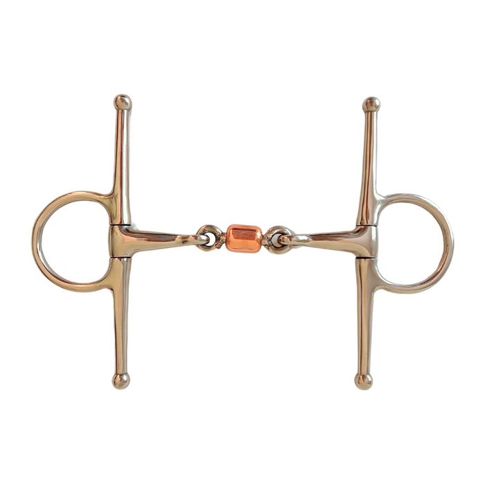 AJ Tack Full Cheek Snaffle Bit with Copper Roller
