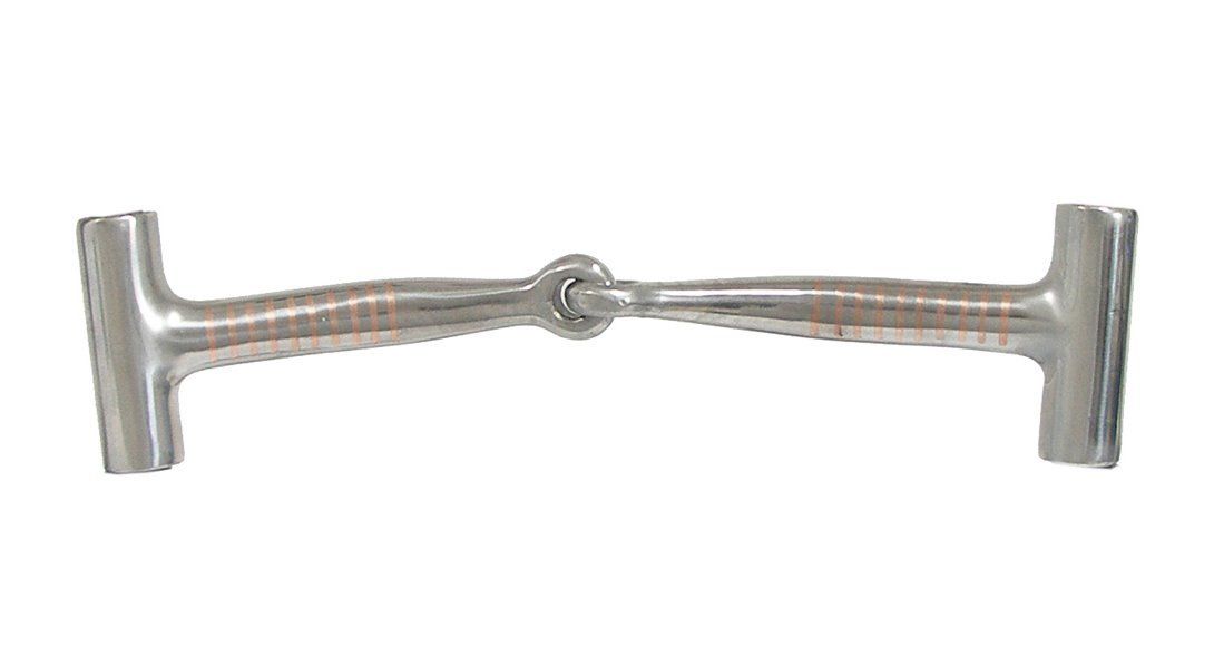 AJ Tack Horse Reiner Training Bit Short Shank Sweet Iron Snaffle with Copper Inlay
