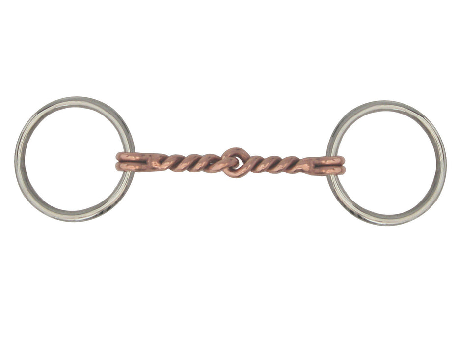 AJ Tack Loose Ring Sweet Iron Twisted Copper Snaffle Bit - Mini/Pony