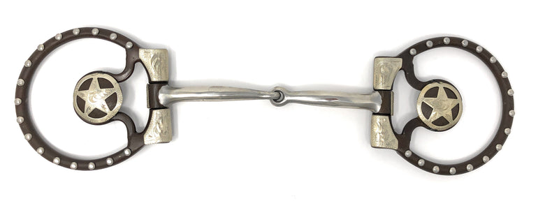 AJ Tack Offset Dee Ring Snaffle Bit with Star Concho