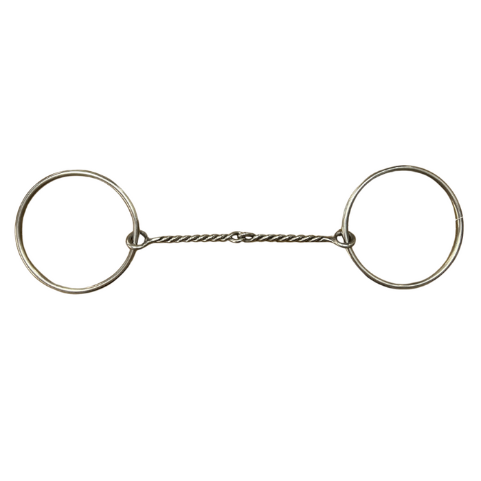 AJ Tack O-Ring Polished Sweet Iron Twisted Snaffle Bit