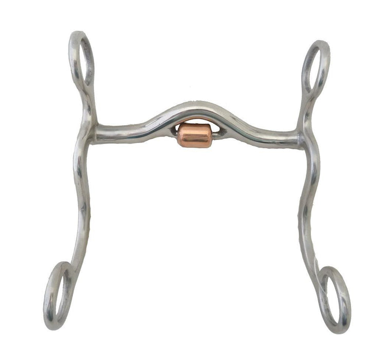 AJ Tack S Shank Low Port Roller Grazing Bit