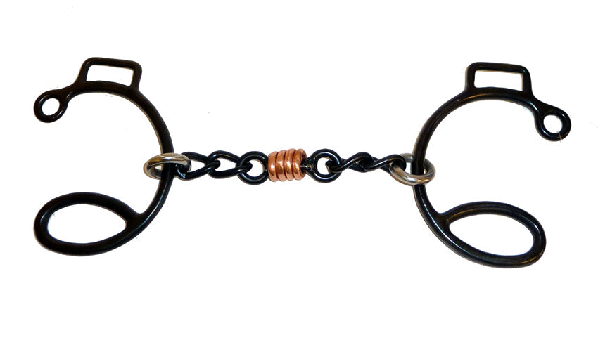 AJ Tack Sweet Iron Six Three Piece Copper Dogbone Chain Gag Bit