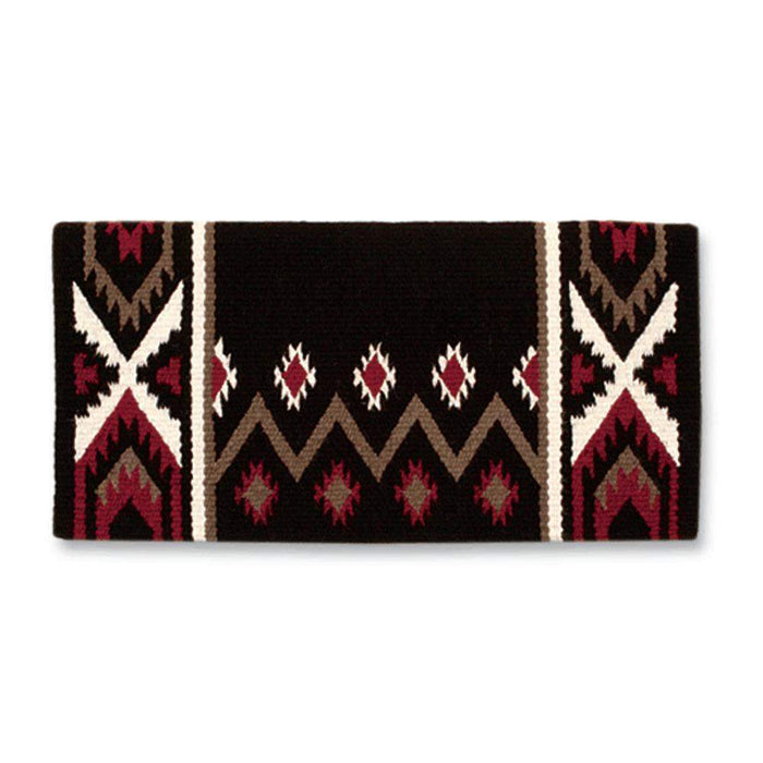 1431-7 Mayatex New Phoenix Wool Saddle Blanket 38in X 34in COFFEE RED CREAM