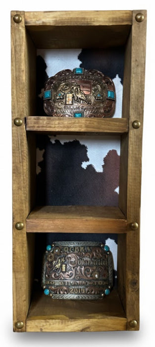 Custom Trophy Buckle Cases – Red Mahogany or Early American | Rowdy Rowels