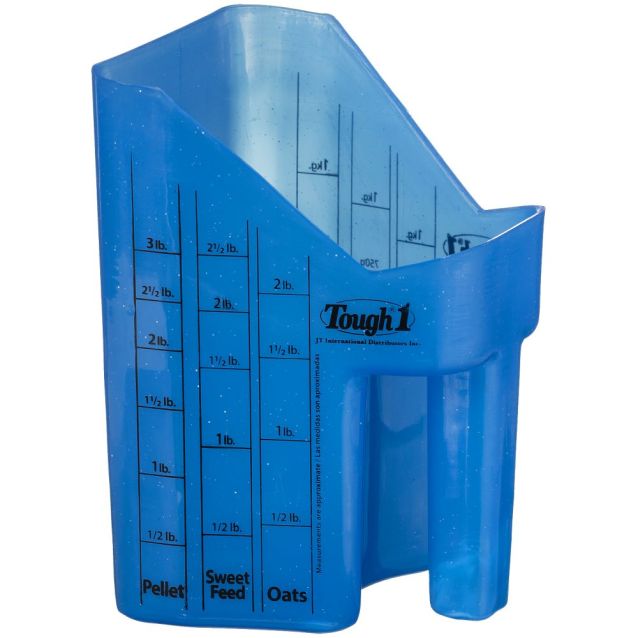 Tough1 Feed Scoop with Dual Measurements – Pellets, Sweet Feed & Oats | White, Pink, Light Blue