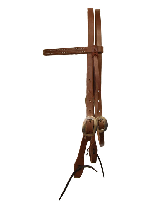 AJ Tack Oiled Harness Leather Browband Headstall