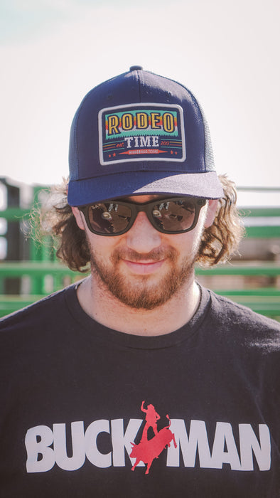 Navy Aztec Rodeo Time Patch Meshback