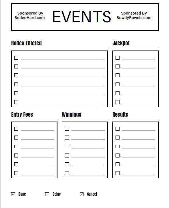 2025-2026 Monthly Rodeo Planner: Stay Organized, Stay Ahead – Designed for the Rodeo Athlete!