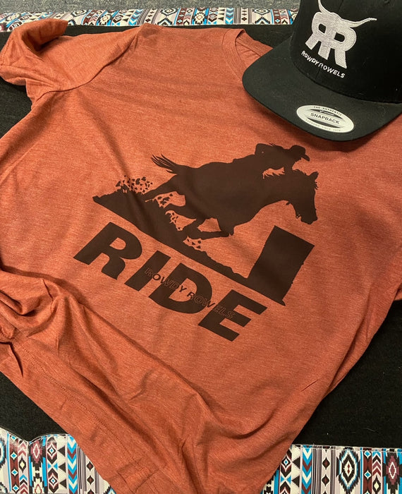 Barrel Racing Ride with Rowdy Rowels Western Graphic tee