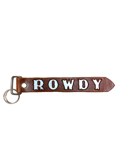 "Rowdy" Handmade Western Leather Key Chains