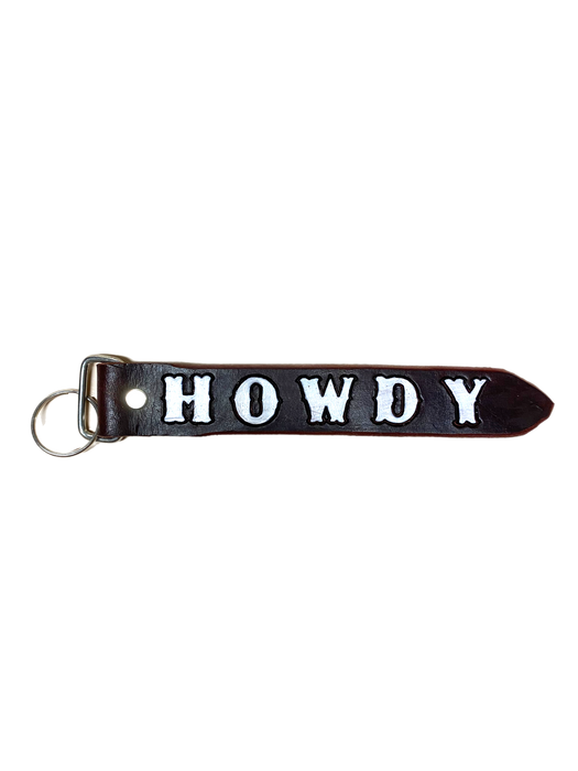 "Howdy" Handmade Western Leather Key Chains