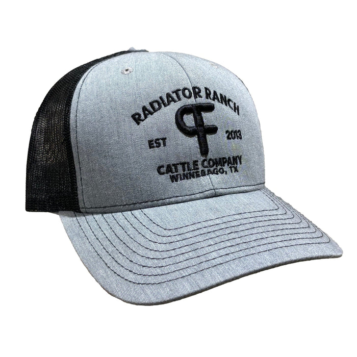 PF Brand Precurved Grey & Black Meshback