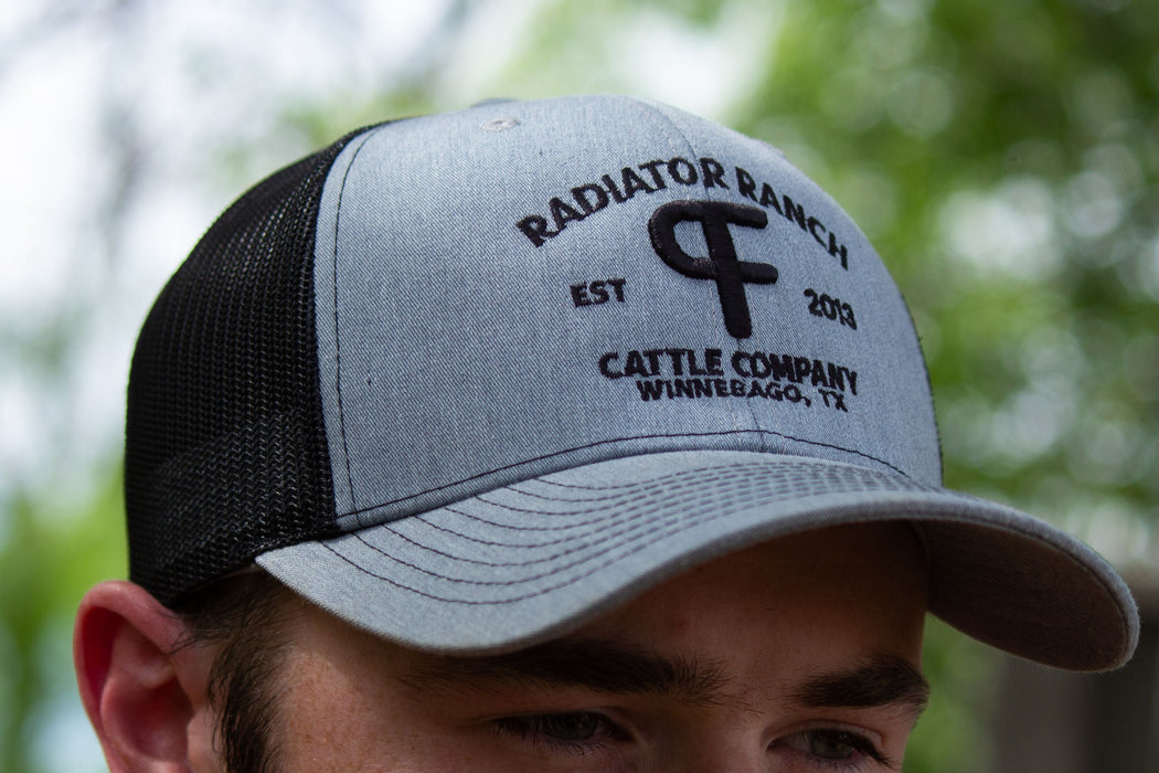 PF Brand Precurved Grey & Black Meshback