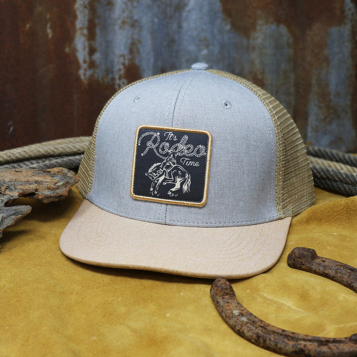 RT Bronc Patch Grey & Tan Meshback