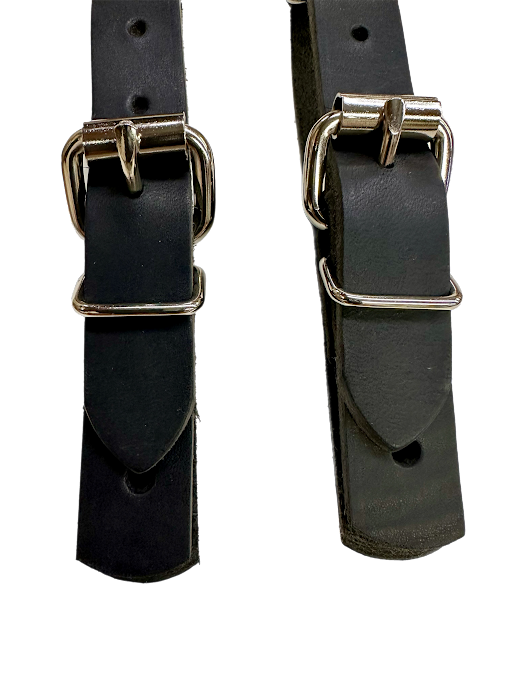 Adult & Junior Bull Riding Spur Straps – Black Latigo Leather Made in USA