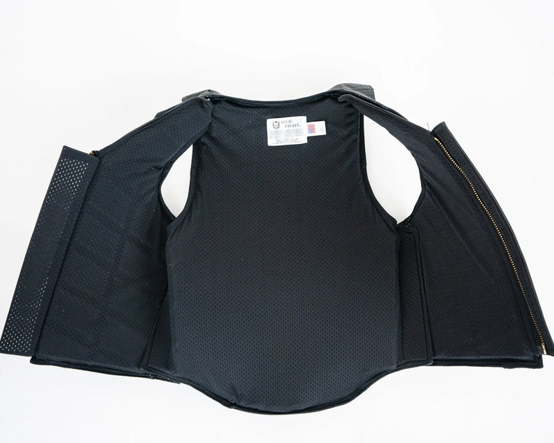 Ride Right Flex Thin Pro Adult Rodeo Vest | Premium Leather Protection | Black
