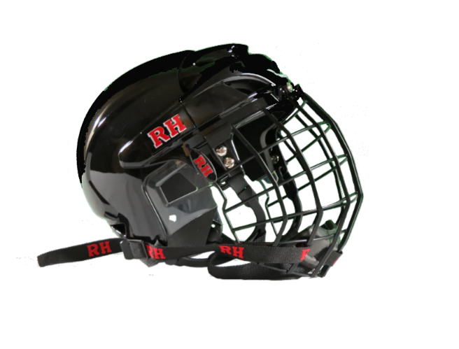 Black Bull riding helmet with cage on a white background