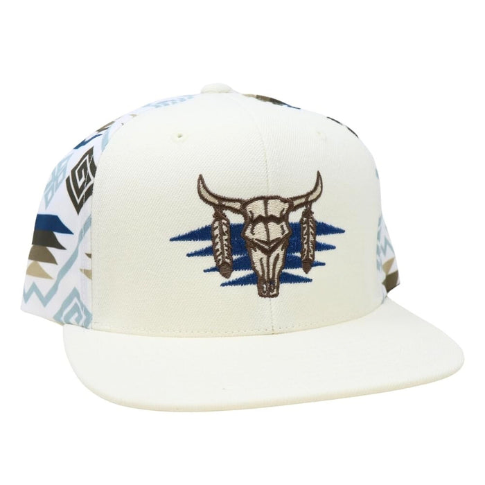 White Aztec Skull Cap