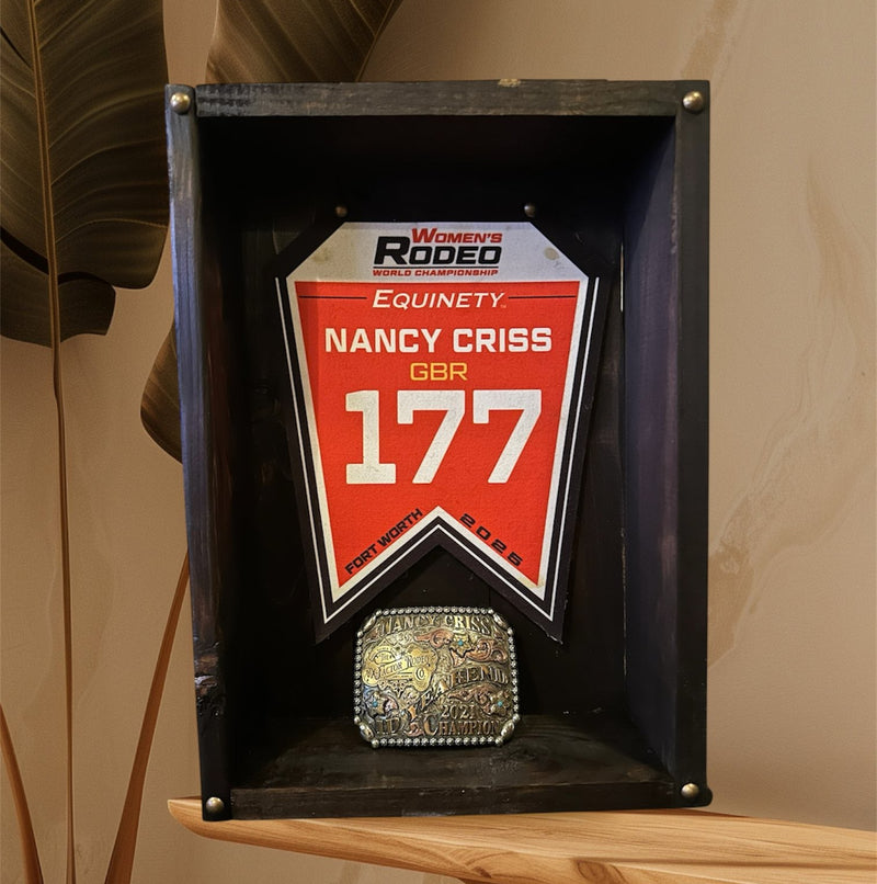 Back Number and buckle display Red Mahogany