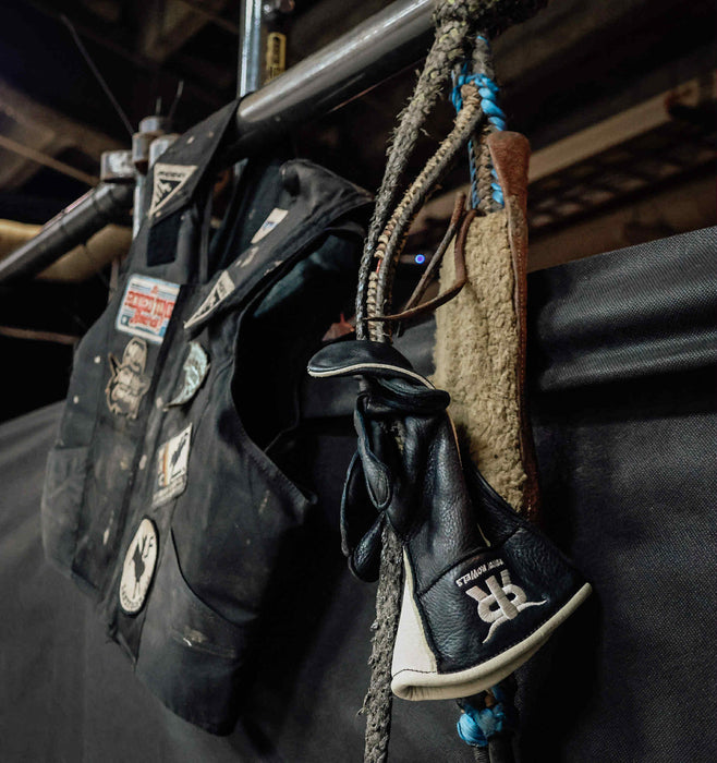 Rowdy Rowels Deerskin Leather Bull Riding Gloves – Long Cuff Outseam