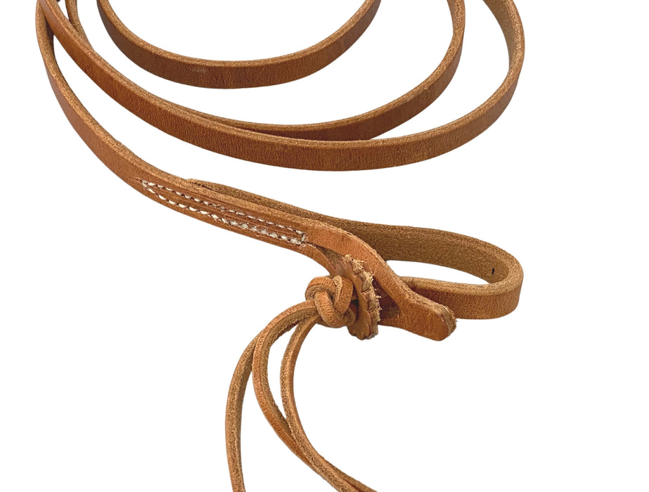 AJ Tack Harness Leather Rattlesnake Roper Reins - 5/8in x 7ft 9in