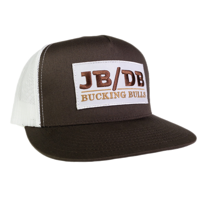 JB/DB Brown & White Mesh Flatbill