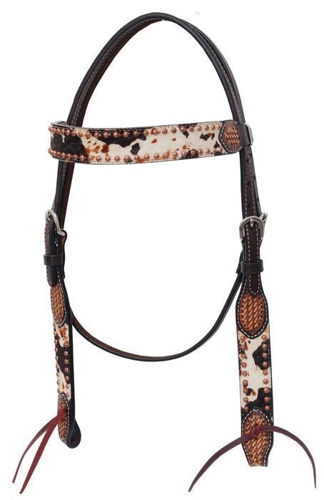 Rafter T Peppered Hide Browband Headstall