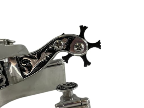 Superior SS Engraved Bull Riding Spurs