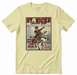 Beige t-shirt with a Christmas-themed graphic on a white background